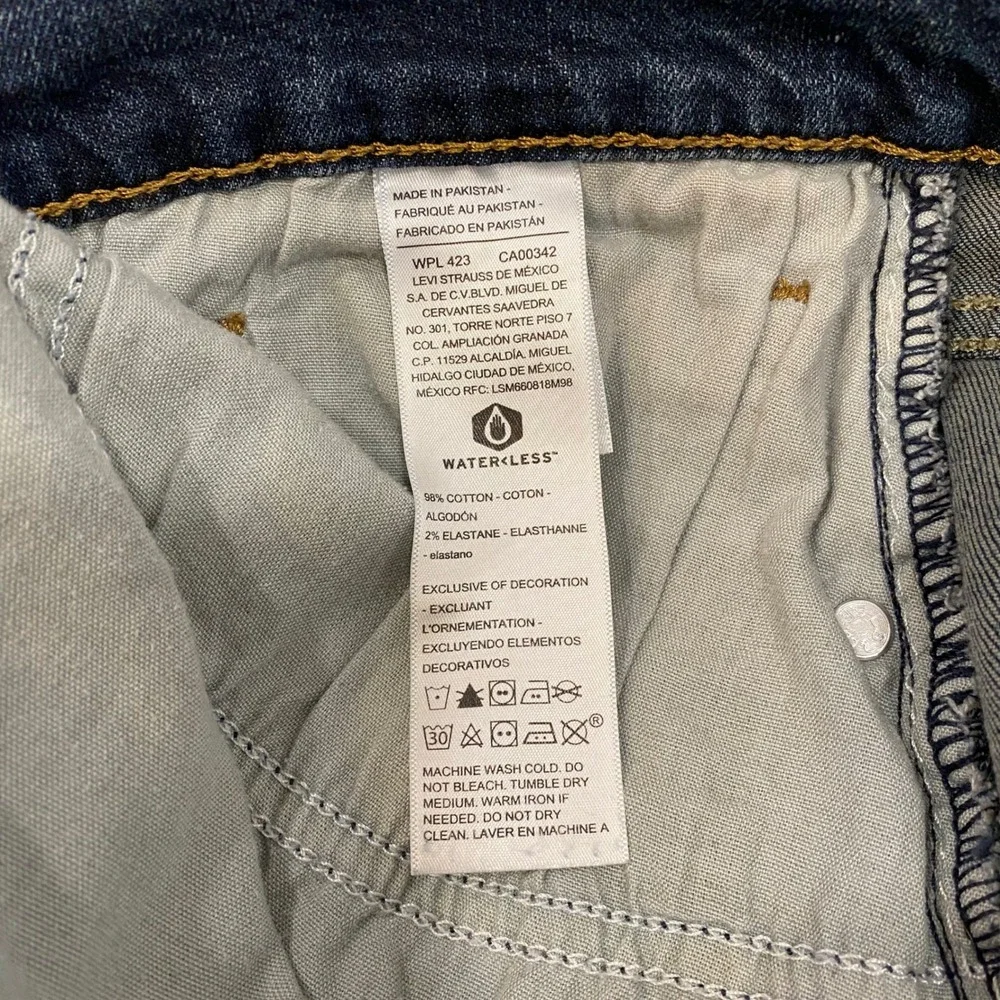 Signature by Levi Strauss Jeans Mens 36x32 Blue Straight Fit WaterLess Denim